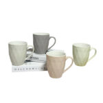 Porcelain Mug Collection  Hand Printed Floral Designs | Set of 4 - 380 ml