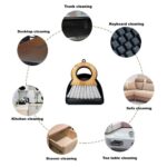 Plastic Dustpan & Bamboo Handle Round Brush Set – 19 cm Black - Image 2