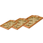 Serving Tray 3 Pcs Set Bamboo - Image 3