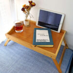 Bed Tray with Folding Legs & Carrying Handles - Bamboo - Image 3