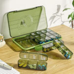 Travelling Medicine Container Organizer 21 Partitions - Green - Image 4