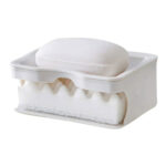 Versatile Soap Dish with Drain Tray - White