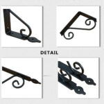 Decorative Metal Shelf Brackets ( Set of 2 )  24 cm - Black - Image 4