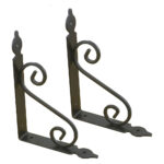 Decorative Metal Shelf Brackets ( Set of 2 )  24 cm - Black