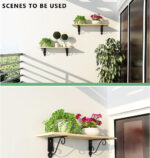 Decorative Metal Shelf Brackets ( Set of 2 )  24 cm - Black - Image 2