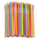 Flexible Drinking Straws 100 Pcs - Multi-Colours