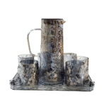 Hammered Elegance Glass Jug Set with 6 Glasses – Modern Textured Design