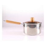 Super Stainless Steel Thickened Sauce Pan with Wooden Handle – 16 cm - Image 3