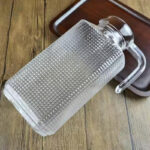 Textured Glass Pitcher with Lid Rectangular Pattern Design - 1500 ml - Image 2