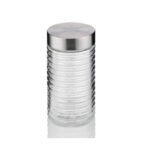Glass & Stainless Steel Storage Jar – ( 16 × 9 cm )