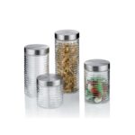 Glass & Stainless Steel Storage Jar – 1.2L ( 20 × 9 cm ) - Image 2