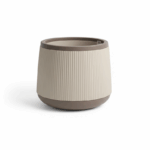 Modern Ribbed Round Plastic Planter ( Ø 26 × H 28 cm )
