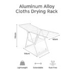 Foldable Aluminum Alloy Clothes Drying Rack 116 cm –  Silver - Image 2
