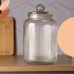 Transparent Airtight Fluted Glass Jar – 1.2 L ( 20 × 9 cm ) - Image 2