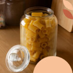 Transparent Airtight Fluted Glass Jar – 1.2 L ( 20 × 9 cm ) - Image 3