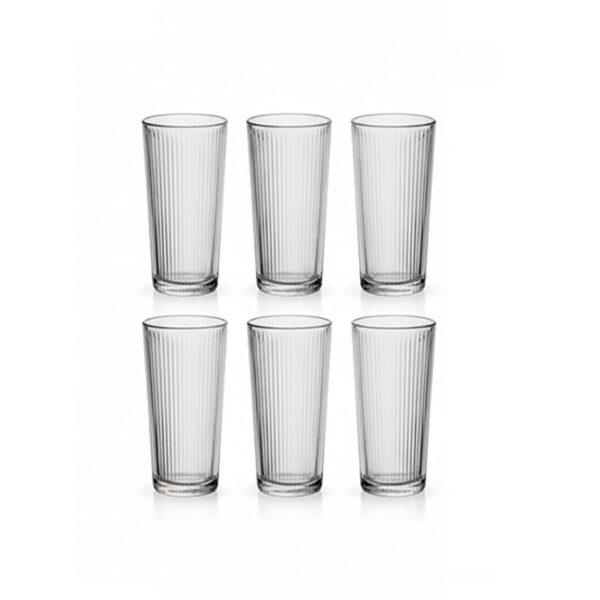 Glass Flat Bottom Drinking Cup – 6 Pcs Set