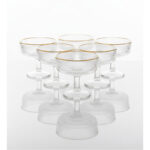 Luxury Ice Cream & Dessert Glasses Vertical Bar Gold Mouth – 6 Pcs Set