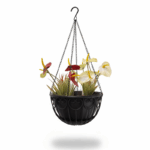 Self-Watering Hanging Planter with Chain  25 cm  – Black