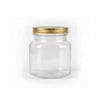 Clear Glass Jar with Golden Plastic Lid – 07cm (H) × 6 cm (D)