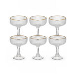 Gobby Dessert Glass Chrysostom  6 Pcs Set - Golden Rim