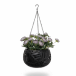 Self-Watering Hanging Planter with Chain  20 cm  – Black