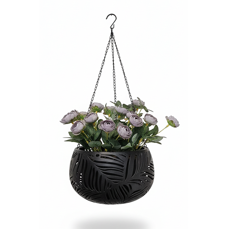 Gemini_Generated_Image_lrn1ujlrn1ujlrn1 Self-Watering Hanging Planter with Chain 20 cm β Black - Image 1