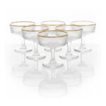 Luxury Dessert Glasses Beaded Chrysostom Gold Mouth – 6 Pcs Set