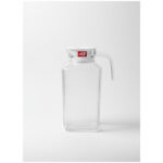 Textured Glass Pitcher with Lid Rectangular Pattern Design - 1500 ml