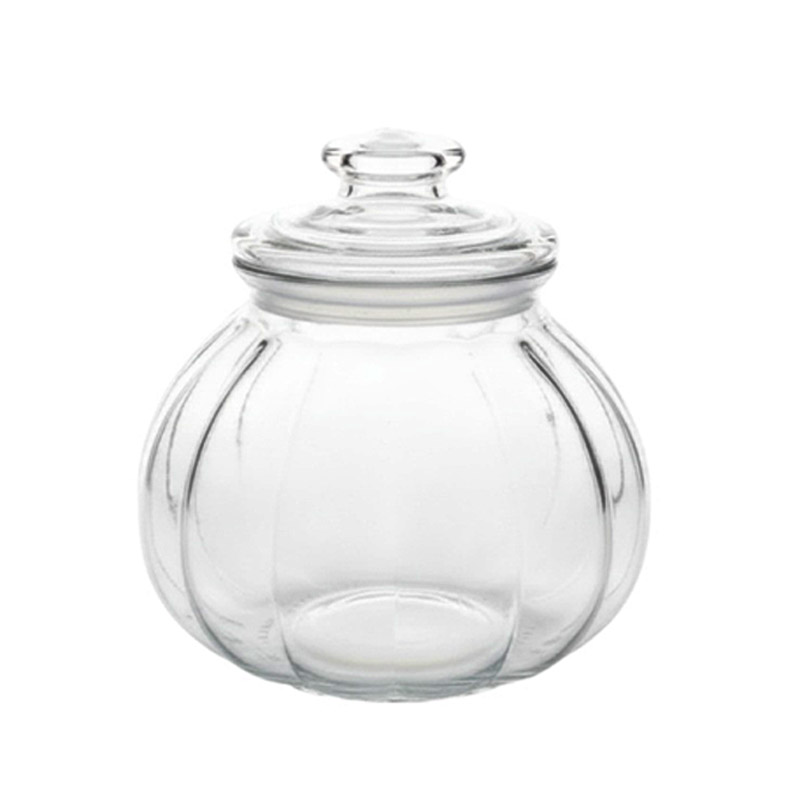 Gemini_Generated_Image_ww5weiww5weiww5w-Photoroom - Copy (2) Round Ribbed Glass Storage Jar with Lid โ 15 cm (H) x 10 cm (D) - Image 1