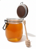Clear Glass Honey Jar with Wooden Lid And Wooden Dipper-Capacity: 750 ml - Image 3