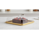 Rectangular Cake And Pastry Display Box Gold Base with Clear Transparent Lid - 8 cm - Image 3