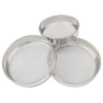 Flour Mesh And Soil Sieve Set of 3  Stainless Steel  - 8 cm - 8.5 cm - 9 cm