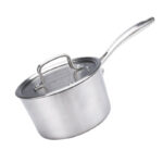 Stainless Steel Milk Pot / Sauce Pan with Glass Lid – 16 cm