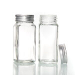 Spice Jar Glass Condiment Bottle with Lid  (10 cm x 4 cm)