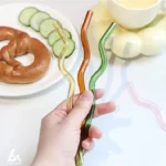 Wavy Glass Straws – Set of 4 - Image 2