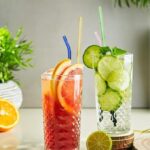 Multi-Coloured Glass Straws Set of 4 with Cleaning Brush - Image 4