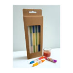 Multi-Coloured Glass Straws Set of 4 with Cleaning Brush - Image 2