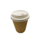 Ripple Wall Coffee Cups with Lid – 8 oz - 10 pcs Pack