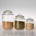 Glass Food Storage Jar with Glass Lid ( 12 × 08 cm ) - Image 2