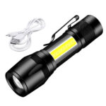 Rechargeable Mini Torch Metal Cob Led Flashlight