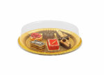 Round Pastry Display Box  Gold Base with Clear Lid - Set of 3 Pcs - Image 2