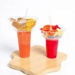 Disposable Plastic Snack Bowl+Glass  600 ml  Set of 5 - Transparent - Image 4