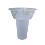 Disposable Plastic Snack Bowl+Glass  600 ml  Set of 5 - Transparent