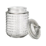 Provisions Dots – Glass Storage Jar with Glass Lid ( 15 × 10 cm )