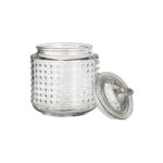 Provisions Dots – Glass Storage Jar with Glass Lid ( 12 × 08 cm )