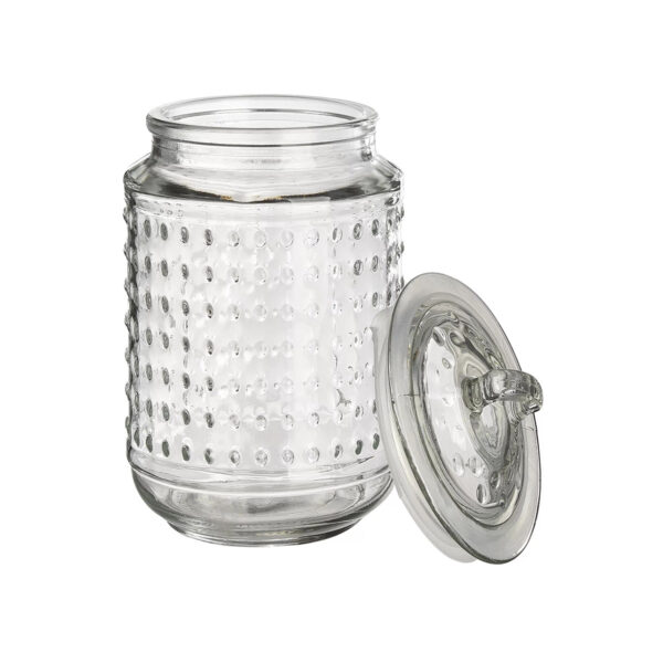 Provisions Dots – Glass Storage Jar with Glass Lid ( 20 × 10 cm )