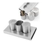 Salt And Pepper Shaker Set – Matte Stainless Steel - Image 3