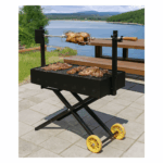 Iron BBQ Grill with Rotisserie – 85 x 40 cm - Image 2