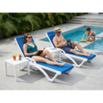 Outdoor Lounge Chair - Blue And White - Image 2