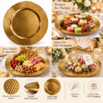 Plastic Plate Hammered Pattern Gold - Image 2